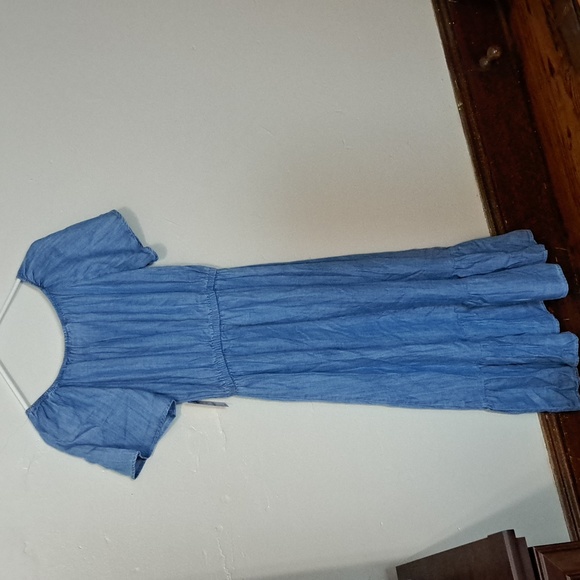 NWT-Style & Co Petite Women Denim Off and On Shoulder dress - Picture 2 of 11